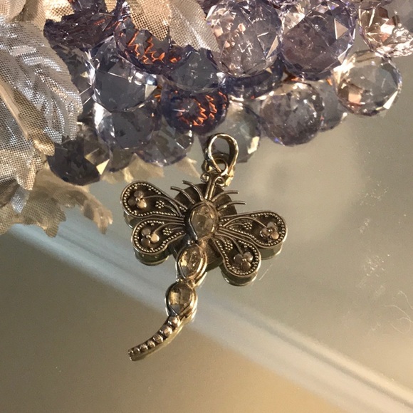 Gorgeous  Herkimer Diamond dragonfly pendant! - Picture 1 of 3